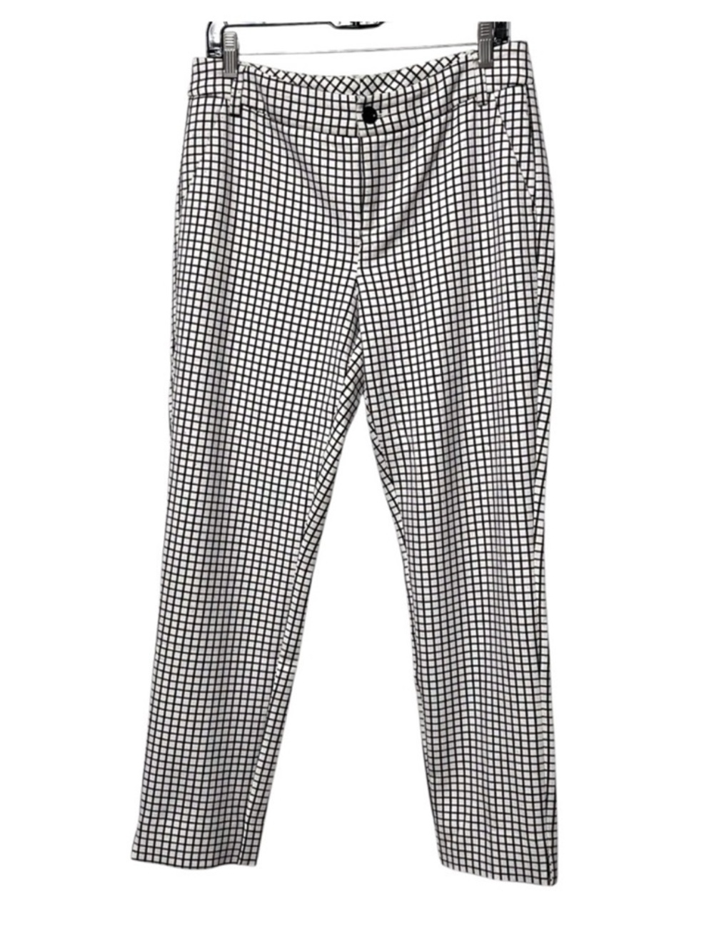 CAbi Windowpane Check Plaid Trouser Pants 10
